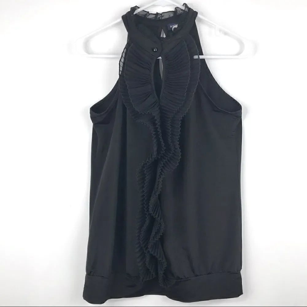Boston Proper Sleeveless Ruffle Front Blouse